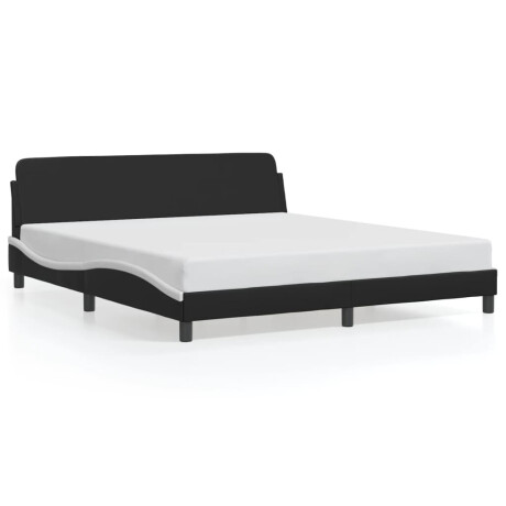 vidaXL Bedframe "Dover" kunstleer zwart en wit 180x200 cm afbeelding2 - 1