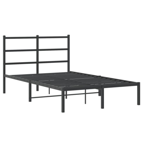 vidaXL Bedframe met hoofdbord metaal zwart 120x190 cm afbeelding2 - 1