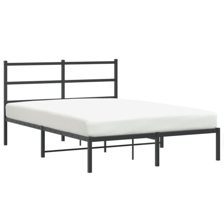 vidaXL Bedframe met hoofdbord metaal zwart 140x200 cm afbeelding2 - 1