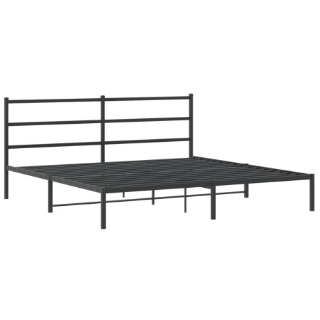 vidaXL Bedframe met hoofdbord metaal zwart 183x213 cm afbeelding2 - 1