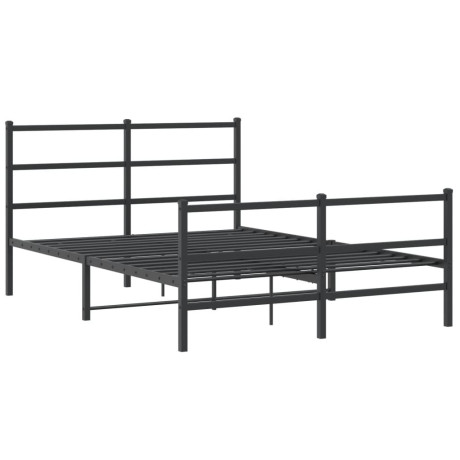 vidaXL Bedframe met hoofd- en voeteneinde metaal zwart 140x200 cm afbeelding2 - 1