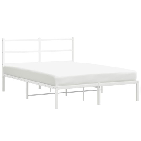 vidaXL Bedframe met hoofdbord metaal wit 140x200 cm afbeelding2 - 1