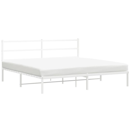 vidaXL Bedframe met hoofdbord metaal wit 183x213 cm afbeelding2 - 1