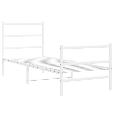 vidaXL Bedframe met hoofd- en voeteneinde metaal wit 80x200 cm afbeelding2 - 1