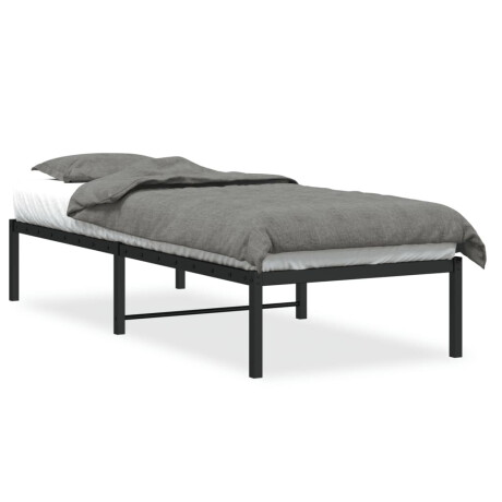 vidaXL Bedframe metaal zwart 75 x 190 cm afbeelding2 - 1