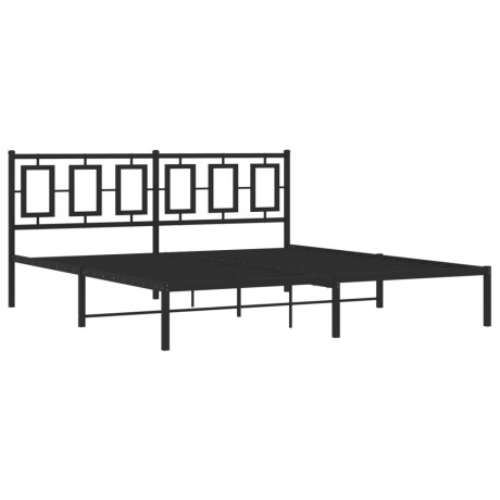 vidaXL Bedframe met hoofdbord metaal zwart 183x213 cm afbeelding2 - 1