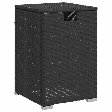 vidaXL Afdekkast voor propaangasfles 40x40x60 cm Poly Rattan zwart afbeelding2 - 1