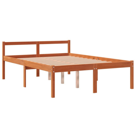 vidaXL Seniorenbed 135x190 cm massief grenenhout wasbruin afbeelding2 - 1