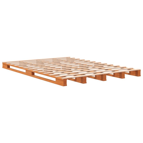 vidaXL Palletbed massief grenenhout wasbruin 140x200 cm afbeelding2 - 1