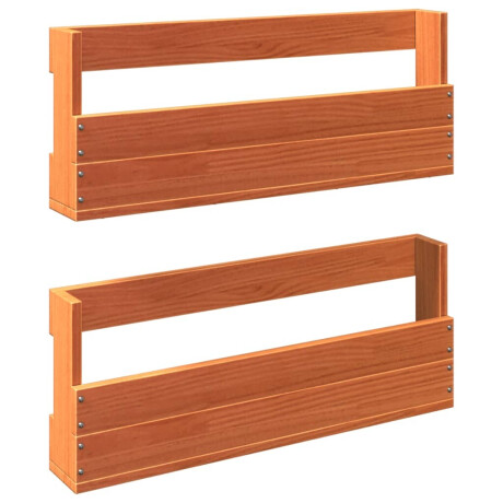 vidaXL Schoenenrekken 2 st 59x8,5x23,5 cm massief grenenhout wasbruin afbeelding2 - 1