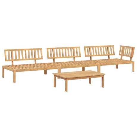 vidaXL 4-delige Loungeset pallet massief acaciahout afbeelding2 - 1