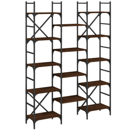 vidaXL Boekenkast 127,5x28,5x172,5 cm bewerkt hout bruin eikenkleur afbeelding2 - 1