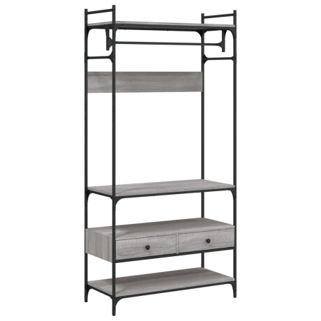 vidaXL Kledingkast met lades 89x39x184,5 cm bewerkt hout grijs sonoma afbeelding2 - 1