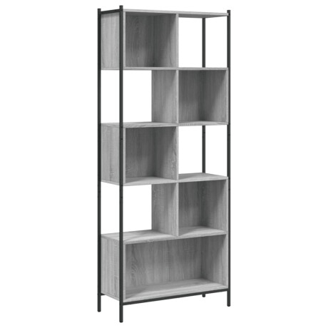 vidaXL Boekenkast 72x28x172 cm bewerkt hout grijs sonoma eikenkleurig afbeelding2 - 1