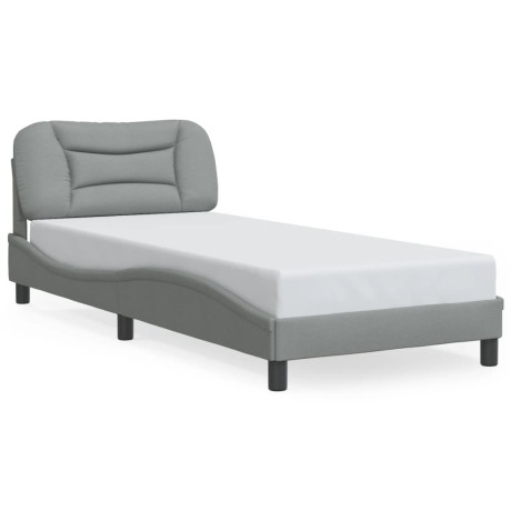 vidaXL Bedframe zonder matras "Hvar" 90x200 cm stof lichtgrijs afbeelding2 - 1