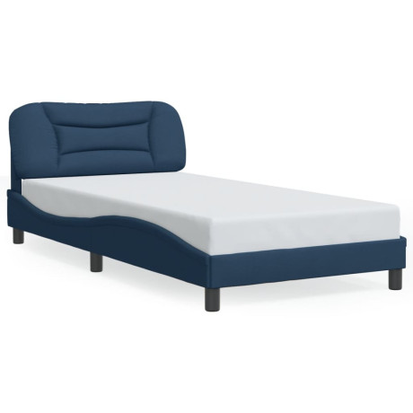 vidaXL Bedframe met hoofdbord stof blauw 100x200 cm afbeelding2 - 1