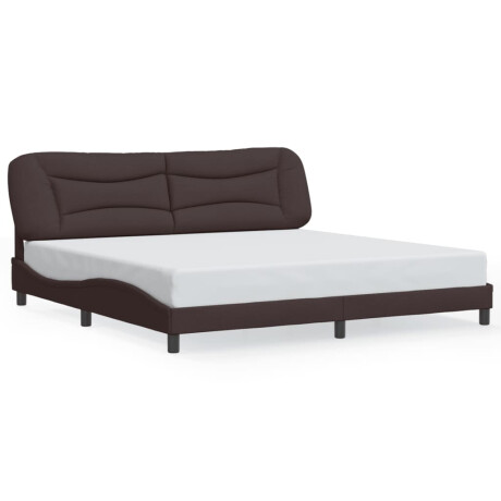 vidaXL Bedframe zonder matras "Hvar" stof donkerbruin 200x200 cm afbeelding2 - 1