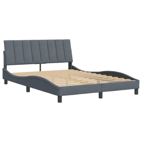 vidaXL Bedframe met hoofdeinde fluweel donkergrijs 120x200 cm afbeelding2 - 1