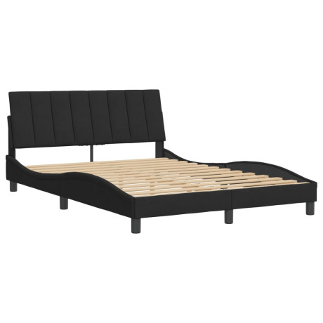 vidaXL Bedframe zonder matras "Hanko" 140x190 cm fluweel zwart afbeelding2 - 1