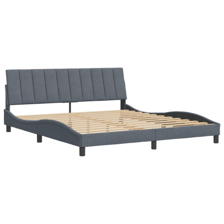 vidaXL Bedframe met hoofdeinde fluweel donkergrijs 180x200 cm afbeelding2 - 1