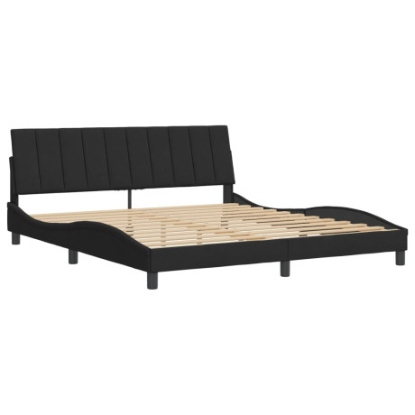 vidaXL Bedframe met hoofdeinde fluweel zwart 180x200 cm afbeelding2 - 1