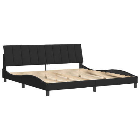 vidaXL Bedframe met hoofdeinde fluweel zwart 200x200 cm afbeelding2 - 1