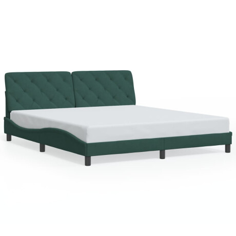 vidaXL Bedframe zonder matras 180x200 cm fluweel donkergroen afbeelding2 - 1