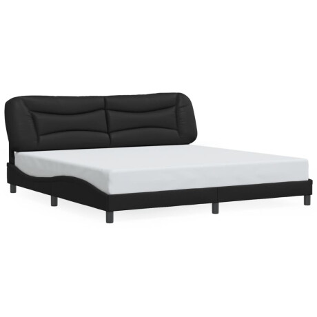 vidaXL Bedframe zonder matras "Hvar"e kunstleer zwart 200x200 cm afbeelding2 - 1