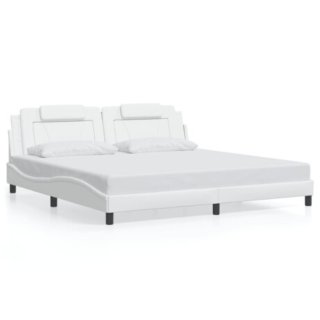 vidaXL Bedframe "Viana" zonder matras kunstleer wit 200x200 cm afbeelding2 - 1