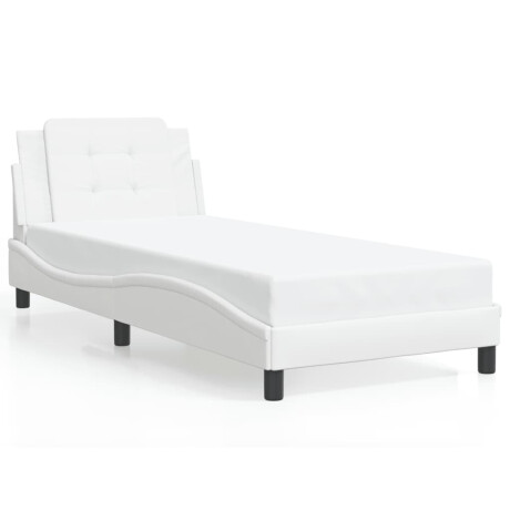 vidaXL Bedframe zonder matras "Zadar" kunstleer wit 90x200 cm afbeelding2 - 1