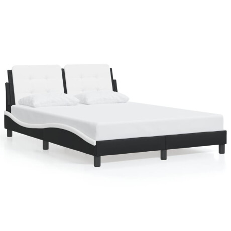 vidaXL Bedframe zonder matras "Zadar" kunstleer zwart en wit 120x200 cm afbeelding2 - 1