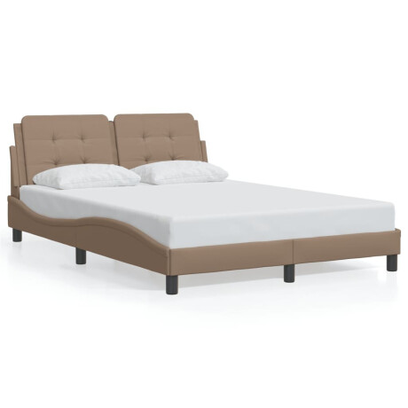 vidaXL Bedframe zonder matras "Zadar" kunstleer cappucinnokleurig 140x190 cm afbeelding2 - 1