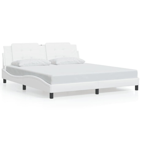 vidaXL Bedframe zonder matras "Zadar" kunstleer wit 180x200 cm afbeelding2 - 1