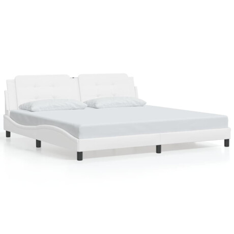 vidaXL Bedframe zonder matras "Zadar" kunstleer wit 200x200 cm afbeelding2 - 1