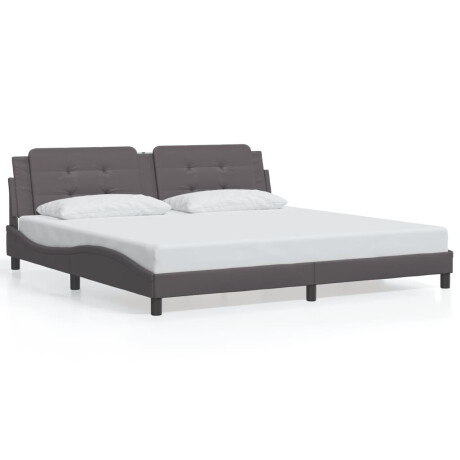 vidaXL Bedframe zonder matras "Zadar" kunstleer grijs 200x200 cm afbeelding2 - 1