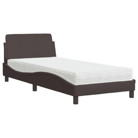 vidaXL Bed met matras "Dover" stof donkerbruin 80x200 cm afbeelding2 - 1