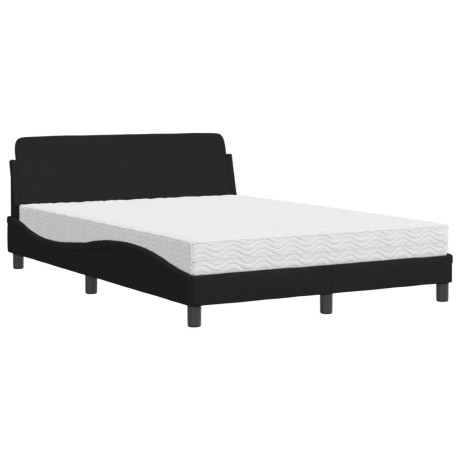 vidaXL Bed met matras stof zwart 120x200 cm afbeelding2 - 1