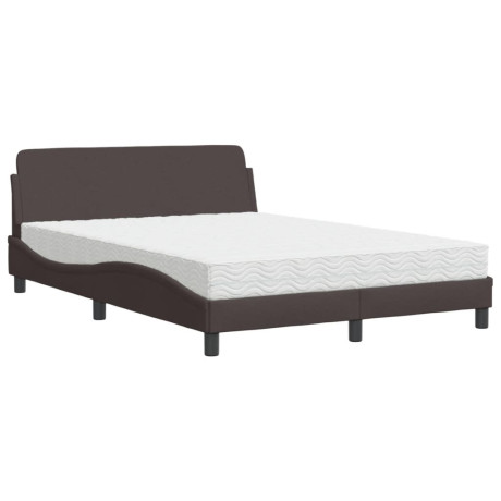 vidaXL Bed met matras "Dover" stof donkerbruin 120x200 cm afbeelding2 - 1