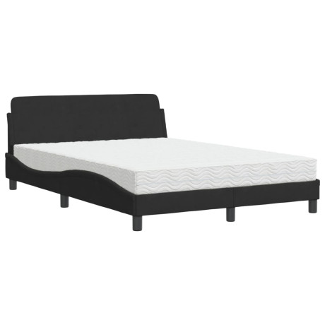 vidaXL Bed met matras fluweel zwart 120x200 cm afbeelding2 - 1