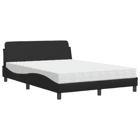 vidaXL Bed met matras kunstleer zwart 120x200 cm afbeelding2 - 1