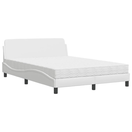 vidaXL Bed met matras kunstleer wit 120x200 cm afbeelding2 - 1