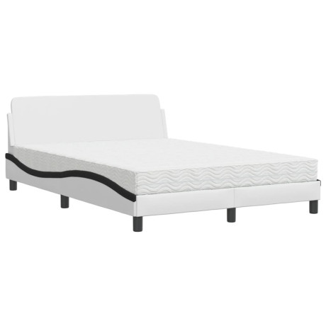 vidaXL Bed met matras kunstleer zwart en wit 120x200 cm afbeelding2 - 1