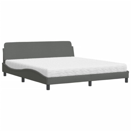 vidaXL Bed met matras "Dover" stof donkergrijs 180x200 cm afbeelding2 - 1