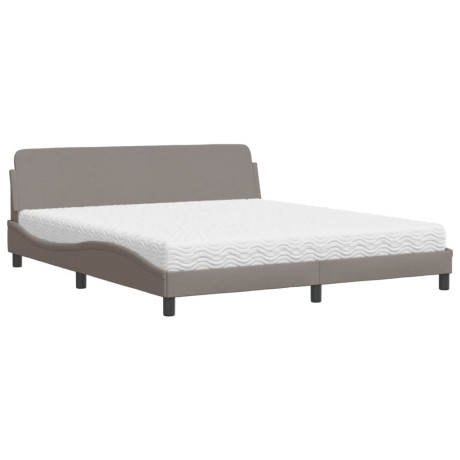 vidaXL Bed met matras stof taupe 180x200 cm afbeelding2 - 1