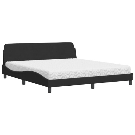 vidaXL Bed met matras fluweel zwart 180x200 cm afbeelding2 - 1