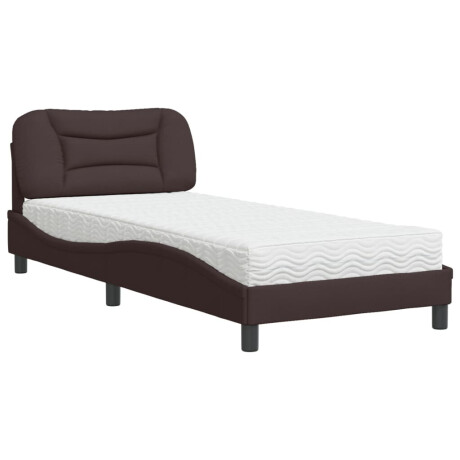 vidaXL Bed met matras "Hvar" stof donkerbruin 80x200 cm afbeelding2 - 1
