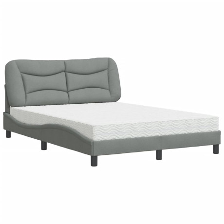 vidaXL Bed met matras stof lichtgrijs 120x200 cm afbeelding2 - 1