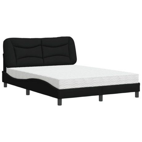 vidaXL Bed met matras stof zwart 120x200 cm afbeelding2 - 1