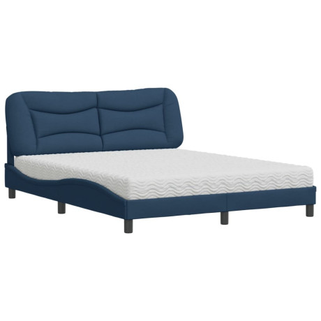 vidaXL Bed met matras stof blauw 160x200 cm afbeelding2 - 1