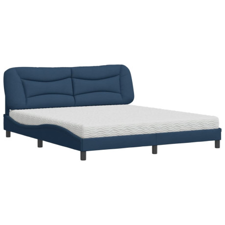 vidaXL Bed met matras stof blauw 180x200 cm afbeelding2 - 1